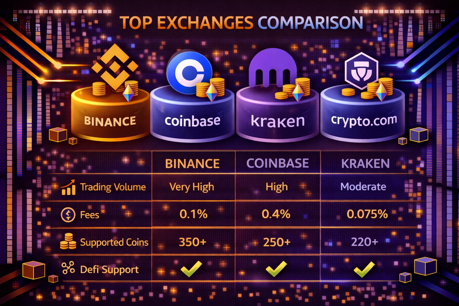 Major crypto exchanges 2025: fees, security ratings, assets, and trading features