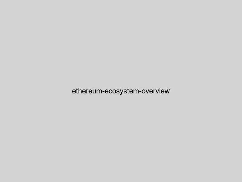 Ethereum ecosystem overview infographic showing DeFi, NFTs, DApps and gas fee structure